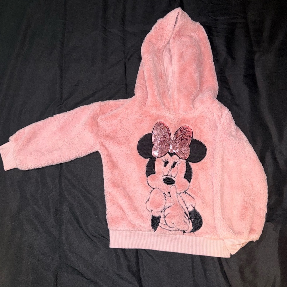 Disney Minnie Mouse Fuzzy Pink Hoodie